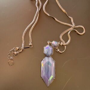 Kendra Scott Silver and Iridescent Pendant Necklace